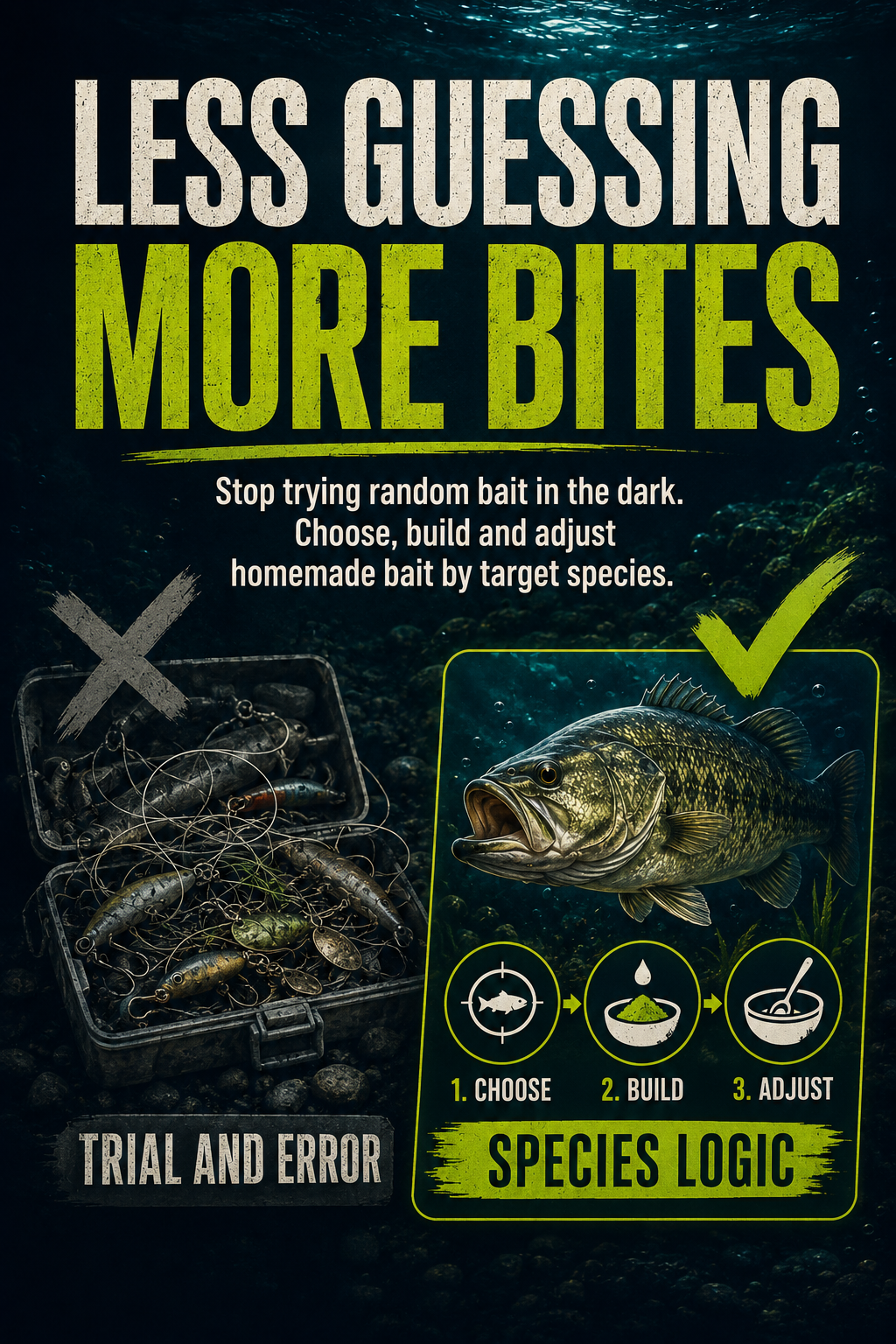 Less guessing, more bites. Replace trial and error with species logic.