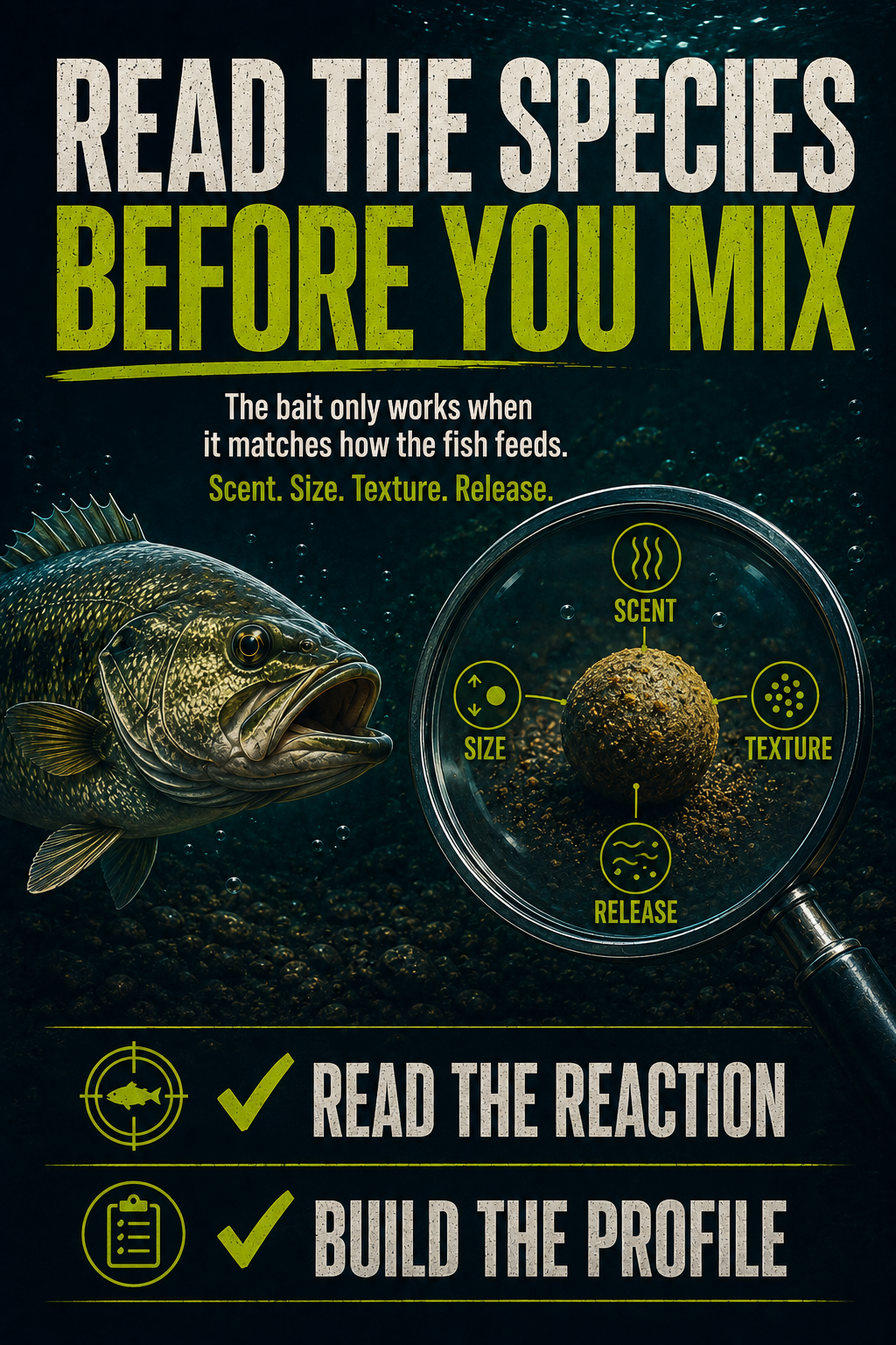 Read the species before you mix. Analyze scent, size, texture and release.